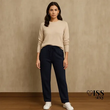 Calça Lanzinha Feminina Pantalona Bolso Inverno Quentinha