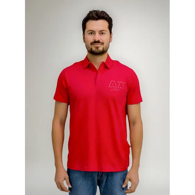 Playera Polo Armani Exchange Color Rojo Mod. 7vzfca Zjmbz