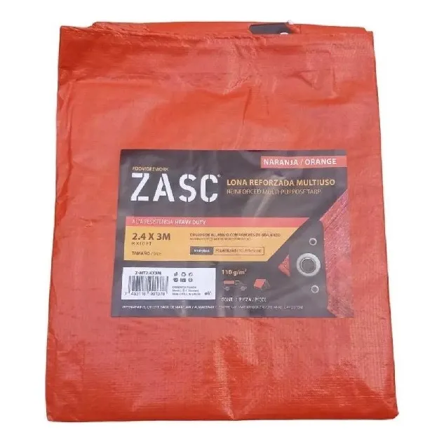 Lona Plastica Impermeable Naranja 12x14ft 3.65x4.26mts Zasc
