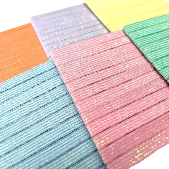Elástico Chato Cor Pastel 6 Cores Encadernação Cartonagem
