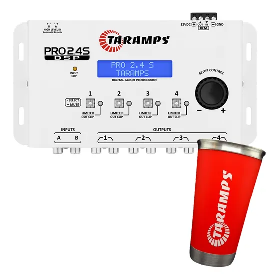 Processador Audio Crossover Digital Taramps Pro 2.4s  4 Vias