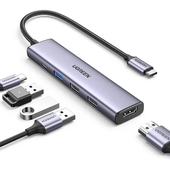Hub Tipo C 5 En 1 Ugreen 3 Usb A 1 Tipo C Hdmi 4k 100w