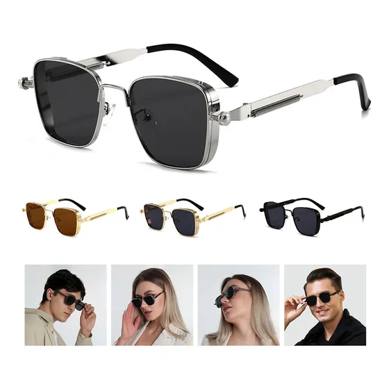 Vanance Lentes De Sol Lentes De Sol Caballero Retro Estilo Diseño Uv400 Lentes De Sol Para Hombre Moda Lente Y Armazón Con Protección Ojos Gafas De Sol Color Plateado Y Gris