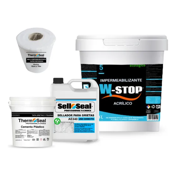 Kit Tapa Goteras-cemento Plastico+sello+ Imper+malla