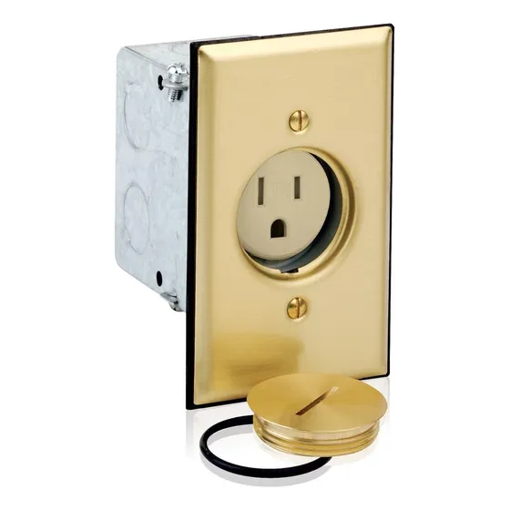 Placa Para Piso Con Receptáculo Sencillo Tamper Resistant