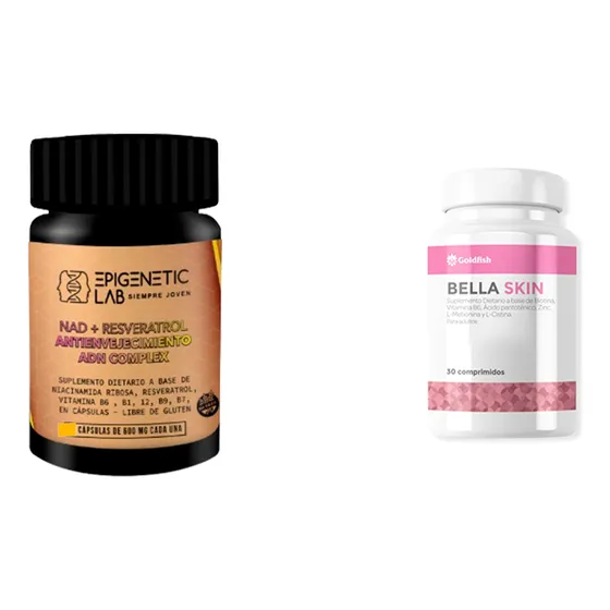Nad + Resveratrol X 100 Capsulas + Bella Skin X 30 Comp Sin Sabor
