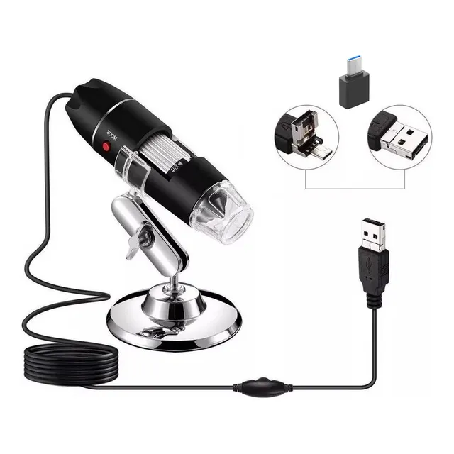 Microscopio Digital Usb 1600x 8 Led Pc Camara 2mp
