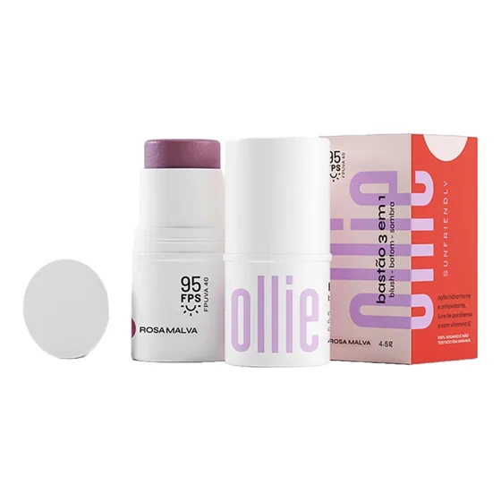 Ollie 3 Em 1 Blush Batom E Sombra Em Bastão Cor:rosa Malva