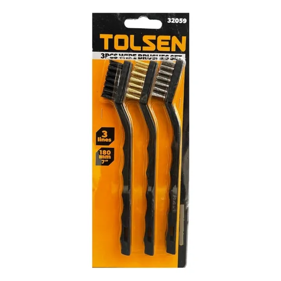Mini Cepillos De Alambre Con Cerdas Acero Nylon Inox 7''