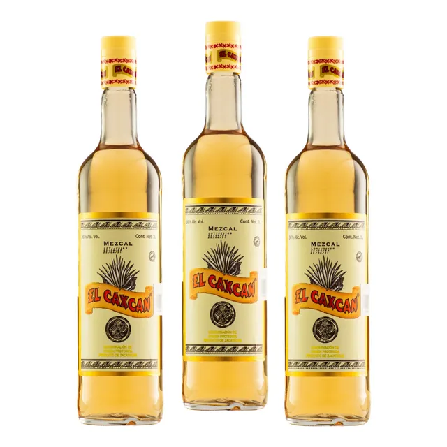 Tripack Mezcal Artesanal El Caxcan Joven 1000 ml