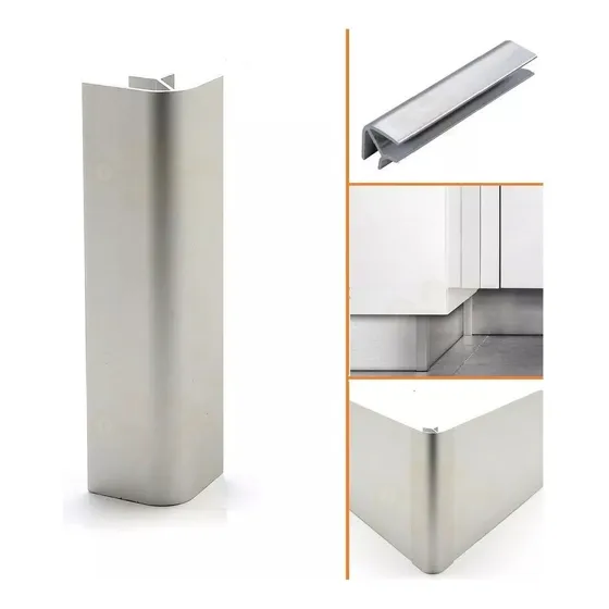 Esquinero P/ Union Zocalo Aluminio 10 Cm Mueble Cocina Anod