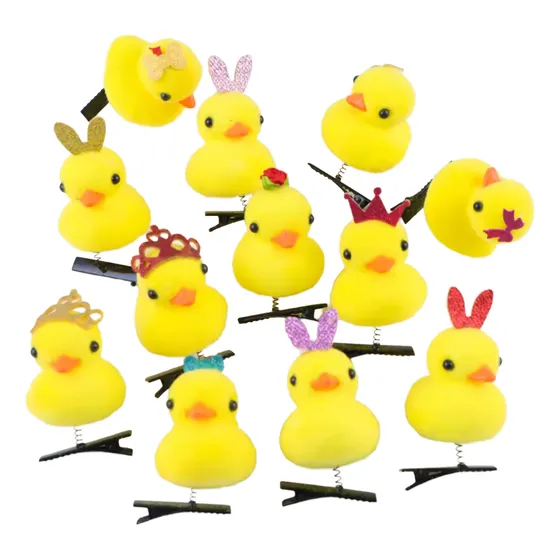 Broche Pinza  Pelo Pato  Pollito Para Cabello X 12 Unidades