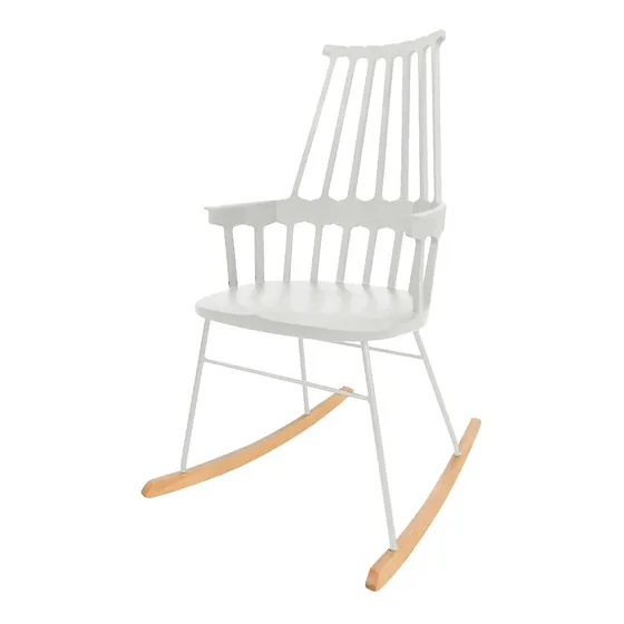 Silla Mecedora Escandinava Cecile - Desillas Estructura Blanco Asiento Blanco