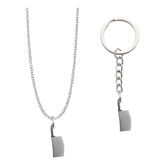 Kit Llavero Y Dije Chef Utensilios Cocina Colgante Cadena Cuchillo Carnicero Taquero