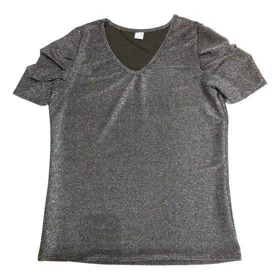 Remera Lurex Corte Princesa Elastizada Talle Grande