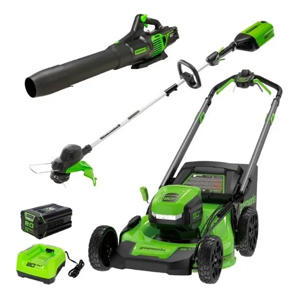 Greenworks - 80v 21 Lawn Mower, 13 String Trimmer