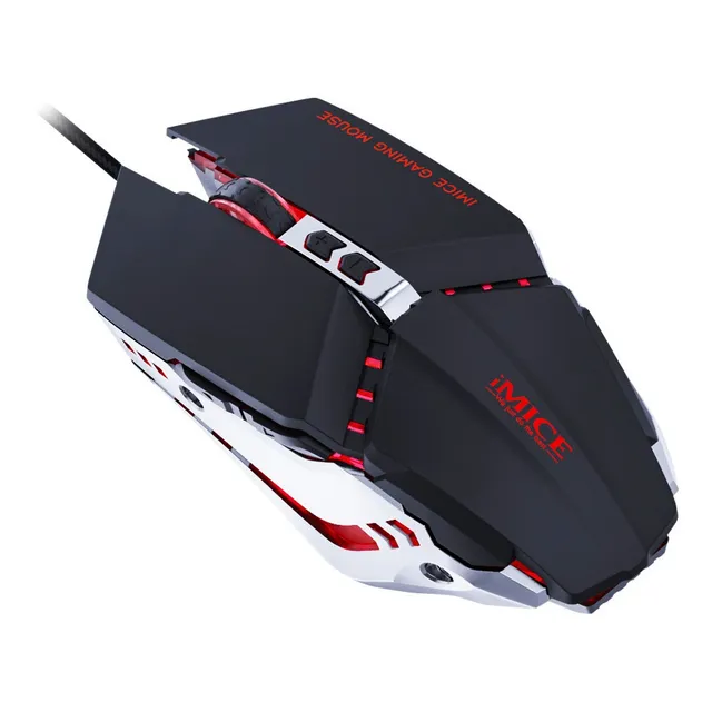 Mouse Gamer Rgb Imice T80 3200 Dpi Iluminado Maus Gamer Color Negro