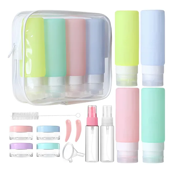 Set 16 Dispensadores Botellas De Viaje Contenedores Silicona