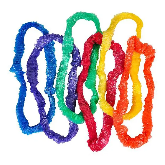 Pack 6 Collares Hawaiano Sencillo Multicolor Para Fiestas