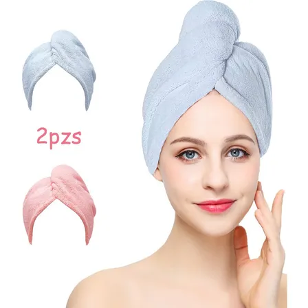Toallas Cabello Microfibra Secado Rapido,turbante, 2 Uds