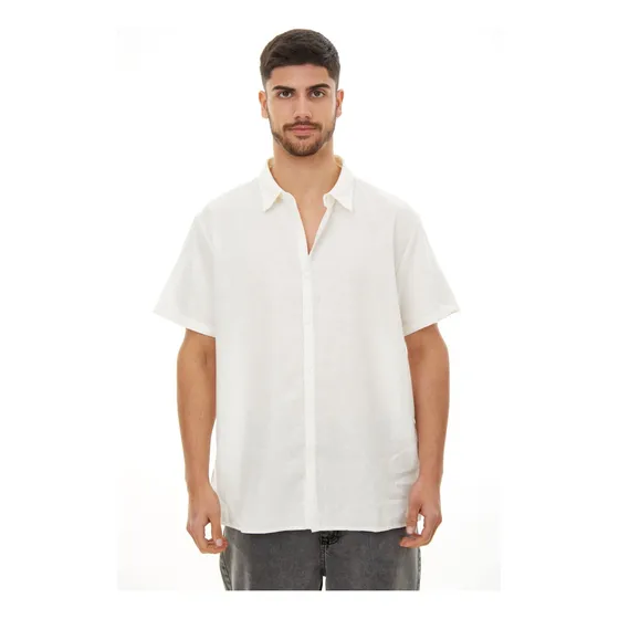 Camisa De Lino Para Hombre De Cuello Americano Rio Airborn