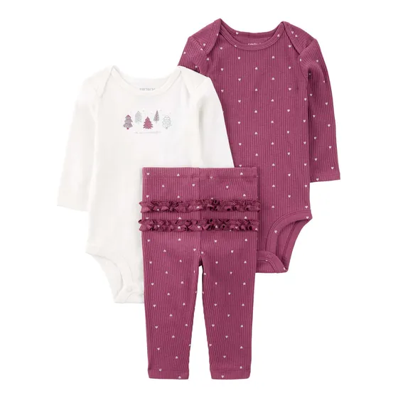 Carter´s Set 3 Piezas Bodies Mangas Largas Pantalon