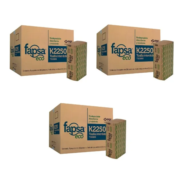 Toalla Interdoblada Eco Fapsa Tipo Sanitas K2250 8/250 3caja