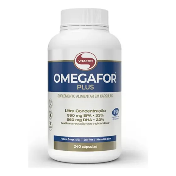 Suplemento Omegafor Plus Vitafor Omega 3 pote com 240 Cápsulas Sem Sabor