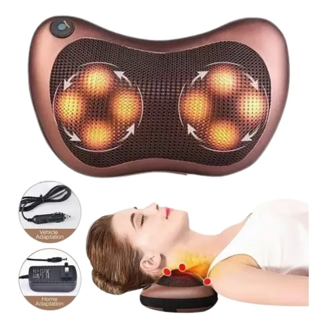 Cojin De Masaje Shiatsu Con Esferas Y Calor Para Auto Y Casa