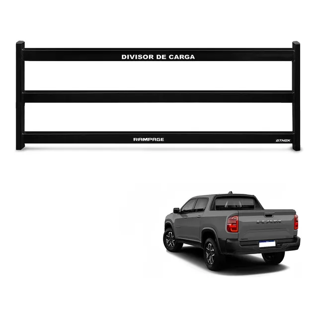 Divisor Cargas Caçamba Ram Rampage 2023 Reforçado Preto