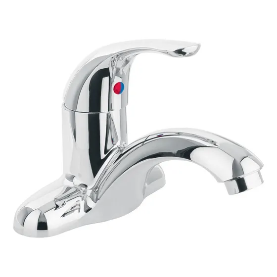 Monomando para lavabo, ABS, acabado cromo, nariz curva, Foset MP-419