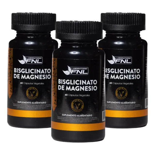 Pack 3 Bisglicinato De Magnesio 180 Capsulas Fnl