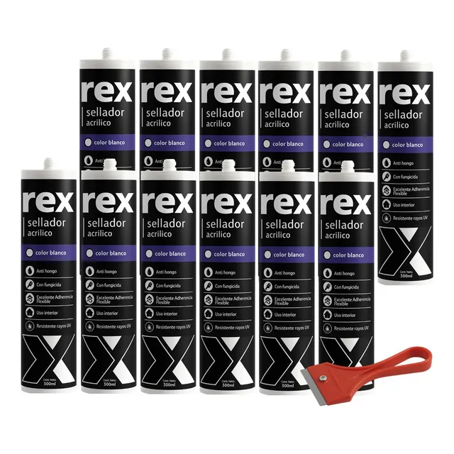 Silicona Pintable Sellador Acrilico Blanca 12 Unidades