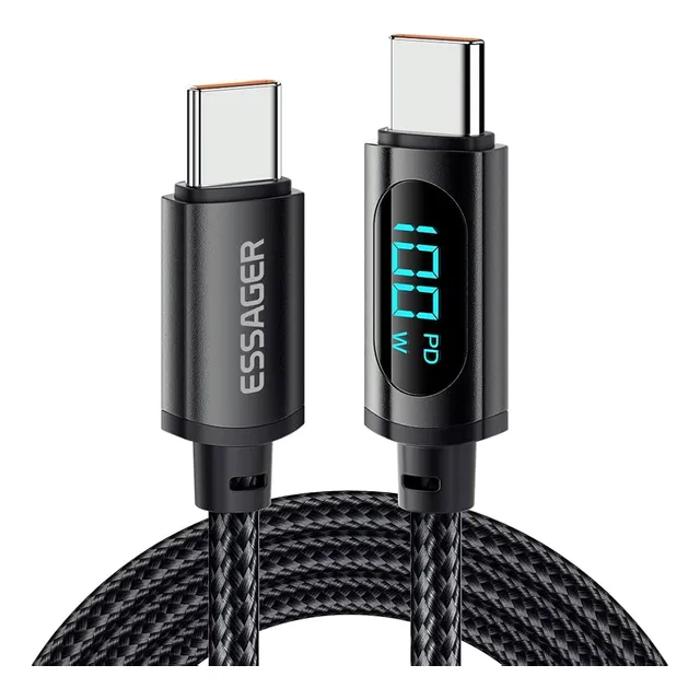 Essager Cable Tipo C A Tipo C De Carga 100w Pantalla 1m