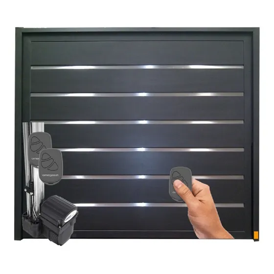 HGS A1002AU portón automático gris oscuro 2.70x2.35m con apliques