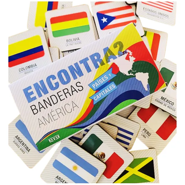 Juego De Memoria Para Niños De Banderas: Paises Y  Capitales