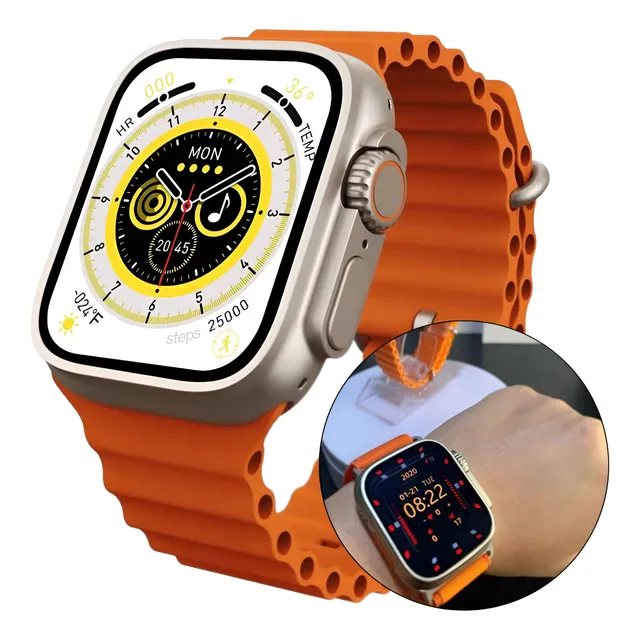 Smartwatch Relógio Inteligente Hw8 Ultra Max 49mm Laranja