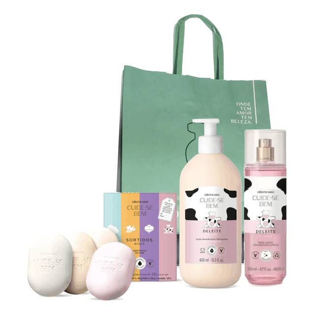 Cuide-se Bem Deleite:loção Hidrat+body Splash+sabonete Barra Cuide-se Bem Deleite:loção Hidrat+body Splash+sabonete Barra