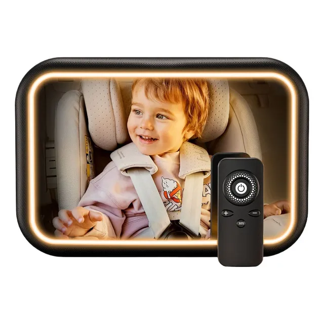 Xd Espelho De Carro De Bebê Com Luz, Rotação De 360°
