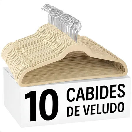 Kit Cabides Veludo De Roupa Antideslizante Slim Adulto 10 Un Nude