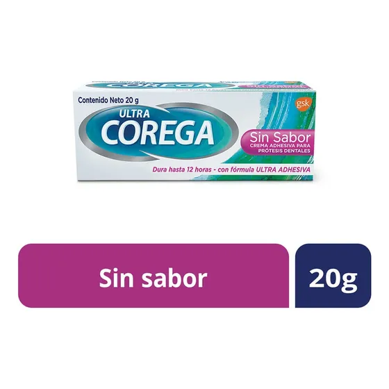 Corega Adhesivo Para Prótesis Dentales Ultra Crema Sin Sabor 20 gr