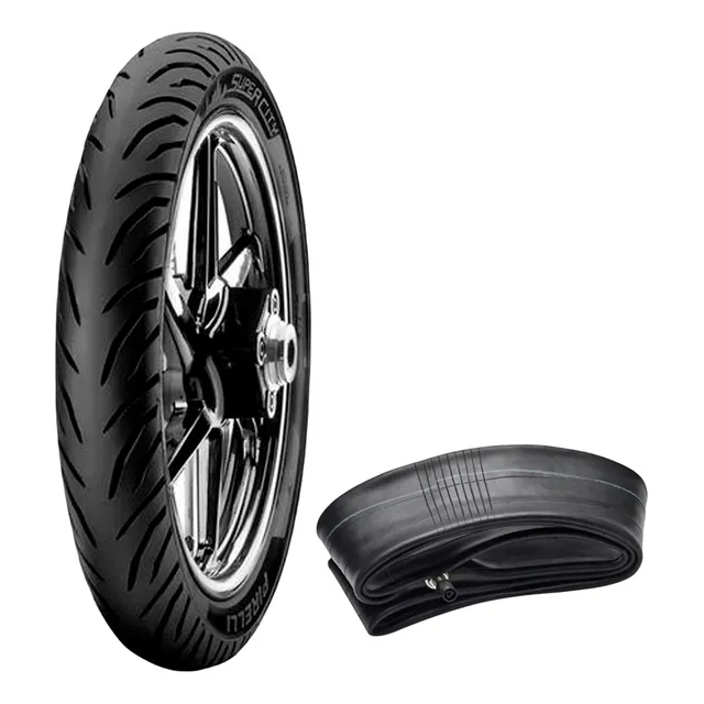 Kit Pirelli 80/100-14 Super City +camara Hfk Reforzada      
