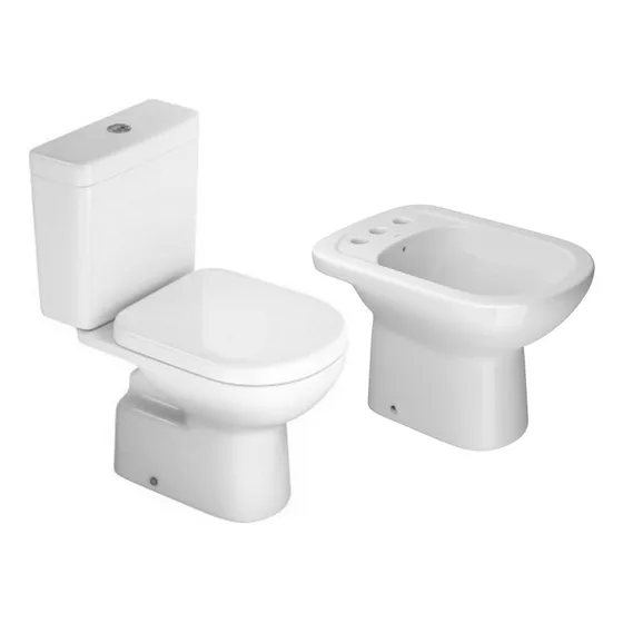 Inodoro Largo Deca Vogue Combo Con Bidet Porcelana