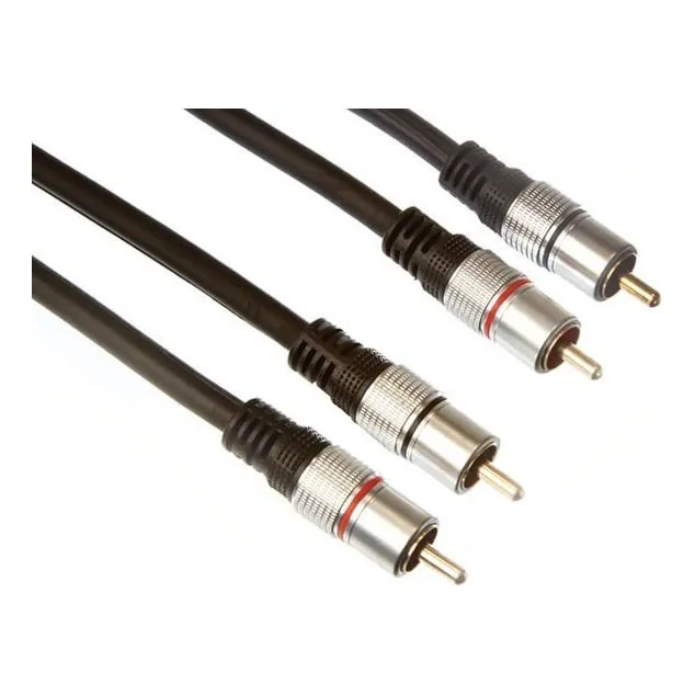 Cable 2 Rca A 2 Rca 6 Metros Profesional Conector Metalico