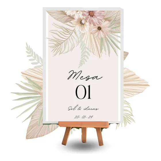 Kit Números De Mesa Para Bodas - Pdf Imprimible