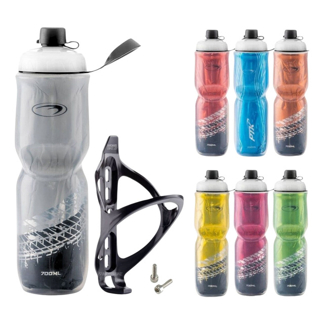 Caramanhola Termica Garrafa Para Bike Squeeze 700ml +suporte Caramanhola Termica Garrafa Para Bike Squeeze 700ml +suporte