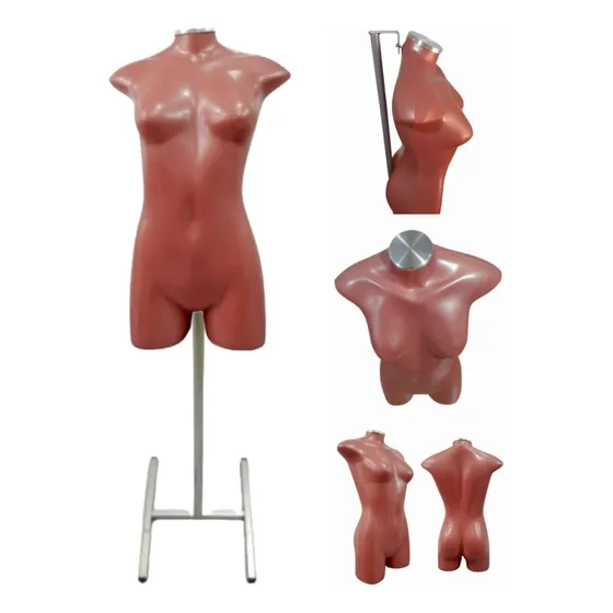 Manequim Feminino Meio Corpo Com Tampo De Metal E Pedestal H