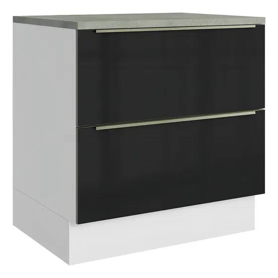 Gabinete Bajo Cocina Madesa Lux 60cm Con Encimera Color Blanco/Negro 02