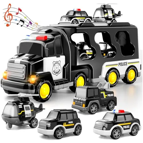 Temi Police Truck Toys For Toddler 3 4 5 6 Years Old G836i