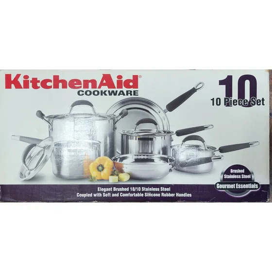 Juego De Ollas Kitchen Aid 10 Piezas Acero Inoxidable Nuevas